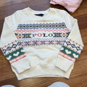 Polo by Ralph Lauren Girls white Sweater with Colorful Knit Design